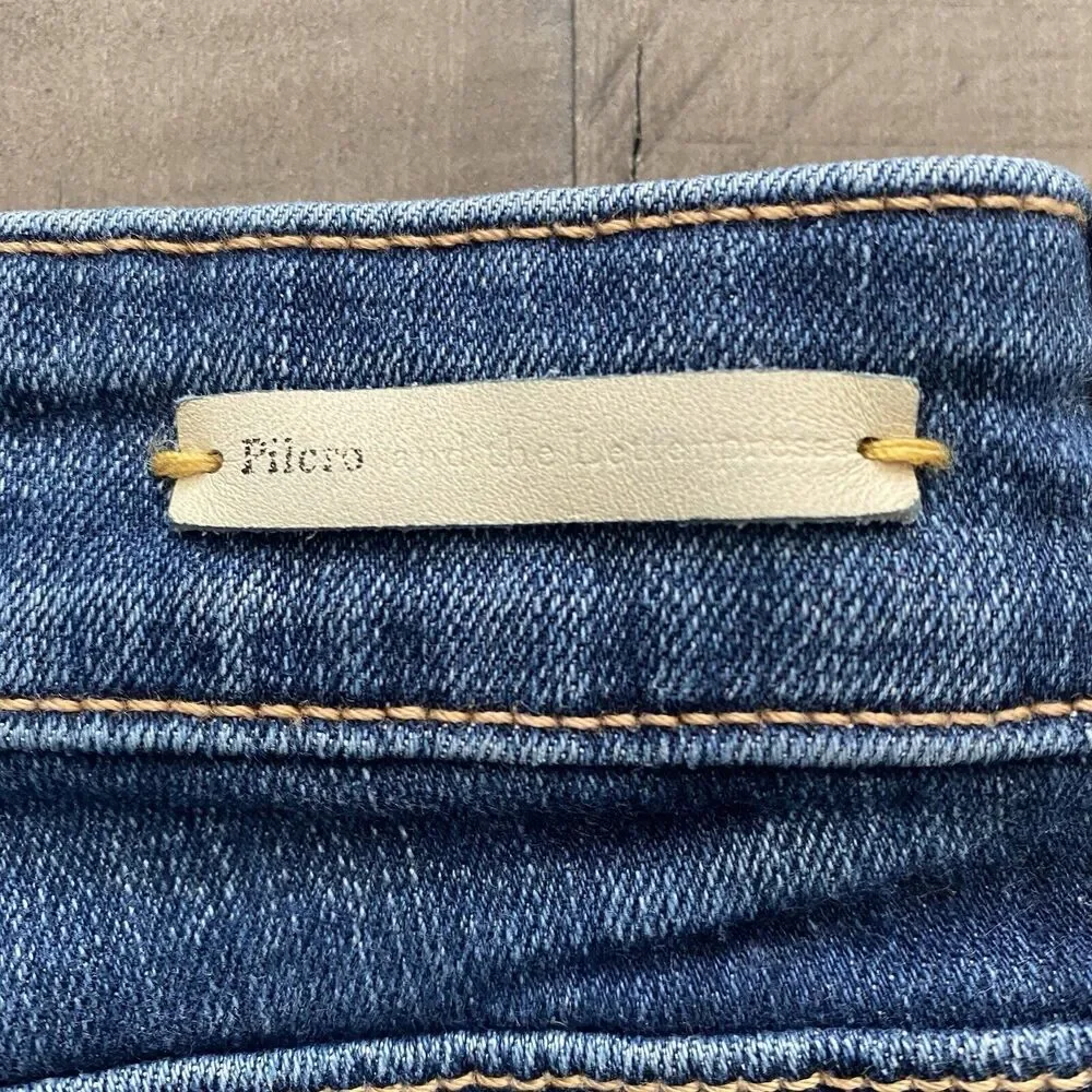 Pilcro And The Letterpress Jeans Womens 29 STET Dark Wash Mid-Rise‎ Regular Fit